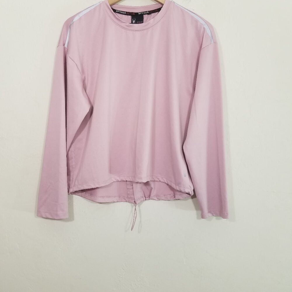 Spyder Reflective Shoulder Long Sleeve Shirt Top Stretch Size L